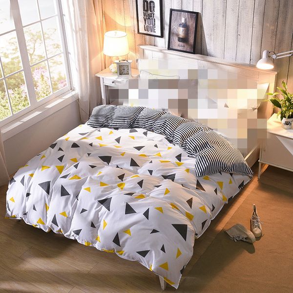 

home textile 1pc geometric duvet cover ab side quilt cover flower printed polyester&cotton kids bedding for summer autumn