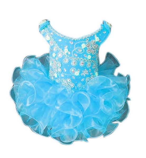 

girl's dresses toddler rhinestones short infant father daughter dance little baby girls beaded miss national first pageant cupcake, Red;yellow
