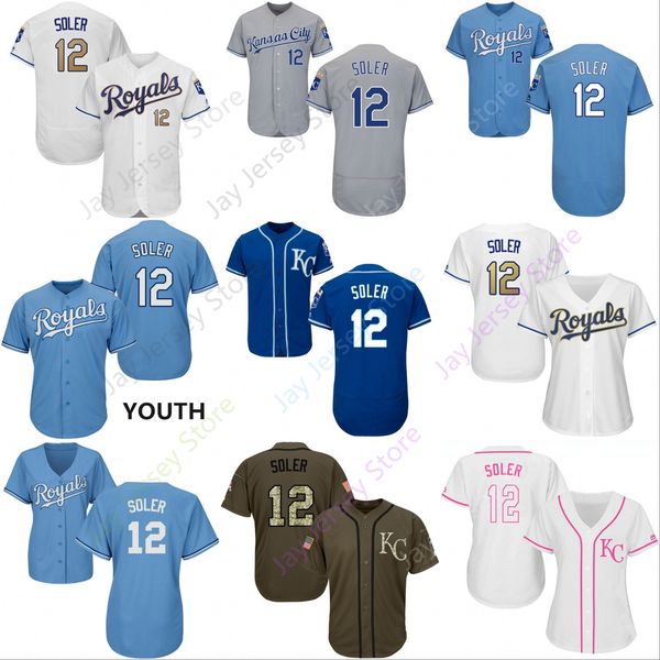 

Custom Kansas City 12 Jorge Soler Jersey Royals Jerseys Cooperstown Cool Base Flexbase White Black Red Grey Home Away Men Women Youth Cheap