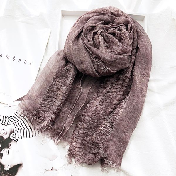 

japanese style spring winter scarf cotton and linen solider color long women's scarves shawl fashion men scarf, Blue;gray