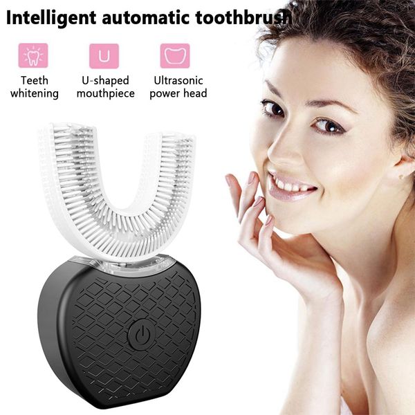 

automatic electric toothbrush 360 degrees intelligent u type 3 modes tooth brush usb charging tooth whitening