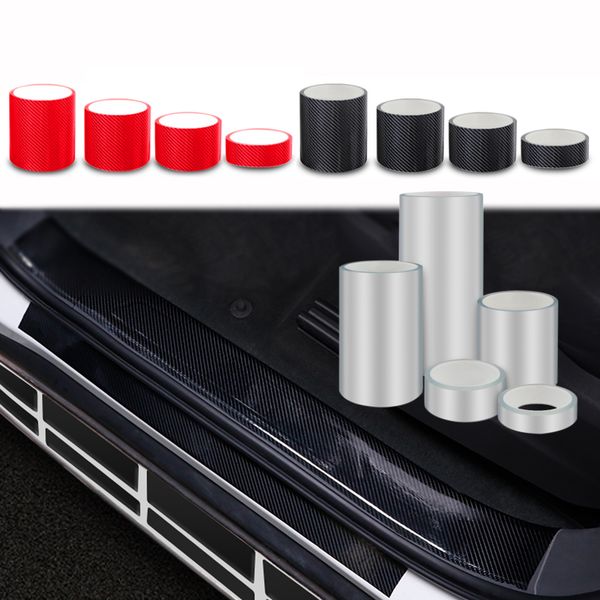 

5d carbon fiber car stickers door sill protector multifunction nano sticker tape auto bumper strip car door protect scratchproof accessories