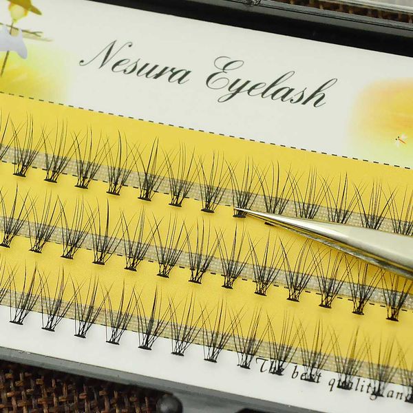 

wholesale 1 pcs/lot pro 60 knots 10 hairs black individual false eyelashes eye lash makeup extension kit 8mm 10mm 12mm 14mm