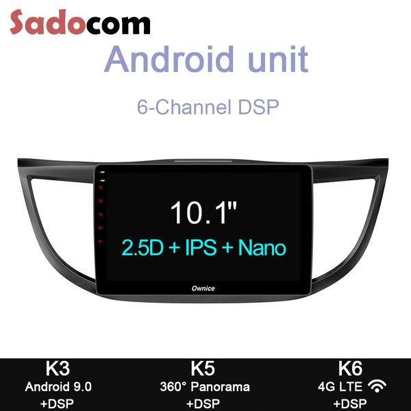 

10.1" dsp ips android 9.0 for cr-v 2012-2016 car dvd player gps map 4g lte wifi bt rds autoradio dvr camera obd2 tpms tv