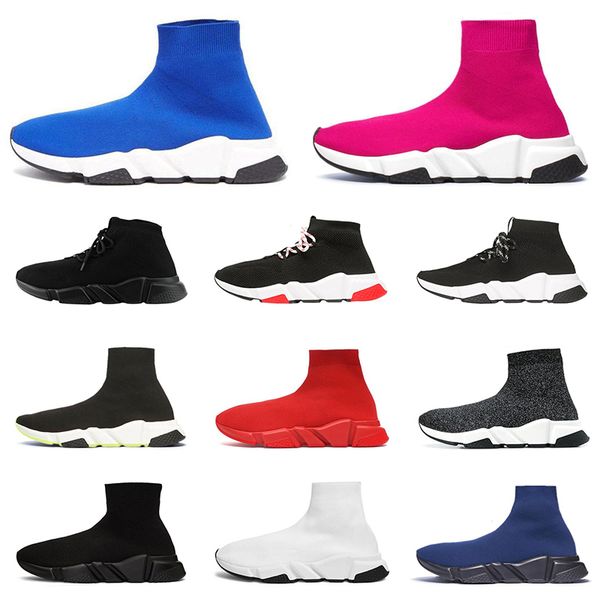 

designer sock shoes for men women speed trainer triple black white glitter yellow red fashion mens runner luxury sports sneakers