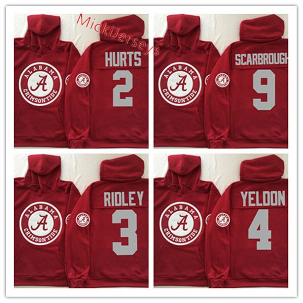 

mens ncaa alabama crimson tide jalen hurts hoodie calvi ridley bo scarbrough tua tagovailoa minkah fitzpatrick jaylen waddle alabama hoodie, Black;white
