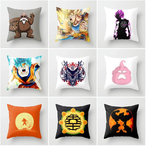 

fashion japanese anime dbz print throw pillowcase dragon ball z goku polyester cushion covers pillow cover for couches