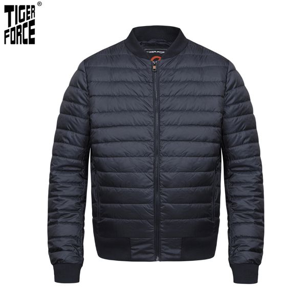 

tiger force man jacket men bomber jacket весна мода бейсбол черной синие одутловатого light parka куртки hombre, Black