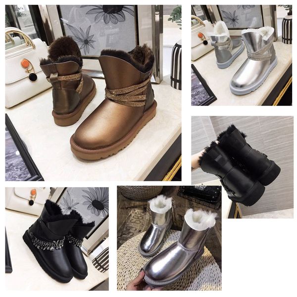 

2019 fashion womens boots boot snow boots winter boot leather bootdesigner wgg women's classic tall boots, Black
