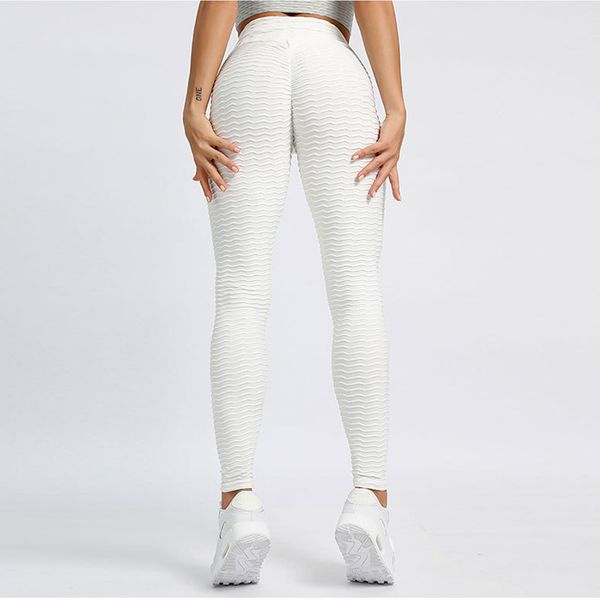 

polyester ammonia foam wave fitness pants women's breathable fitness leggings slim leggings women's leggings, Black