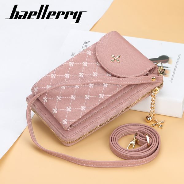 

baellerry four-leaf clover new arrival ladies bag classic zipper phone bag fashion shoulder bag messenger purse, Red;black