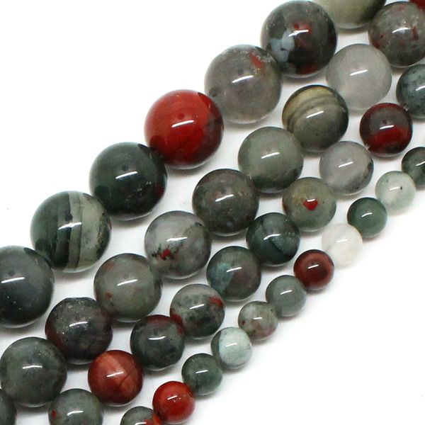

natrual stone beads african blood jasper beads for jewelry making bracelet necklace 15inches 6/8/10/12mm pick size