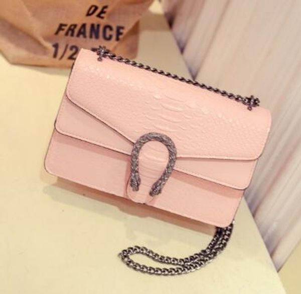 

new designer handbags snake leather embossed fashion women bag chain crossbody bag brand designer messenger bag sac a main c09
