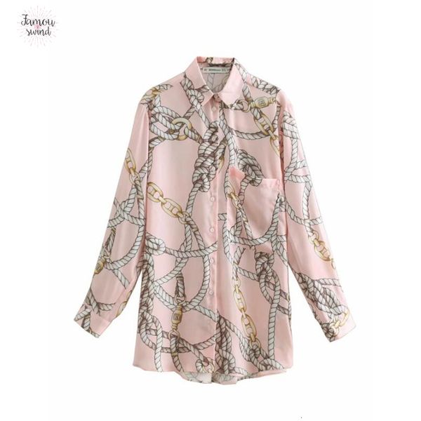 

printing blouse satin women simple shirt print casual lady long sleeve fashion feminina loose chemise s5065, White