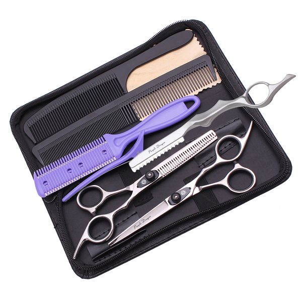 

hair scissors set 6" 17.5cm japapese stainless shiny professional hair scissors barber hairdressing shears haircut set stylist set z100