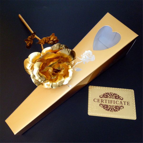 

50pc lot 24k gold foil plated ro e wedding golden ro e gold dipped 24k gold ro e artificial flower whole ale per onalized c18112601