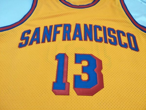 

custom men youth women 13 sanfrancisco 1962-63 wilt chamberlain college basketball jersey size s-4xl or custom any name or number jersey, Black