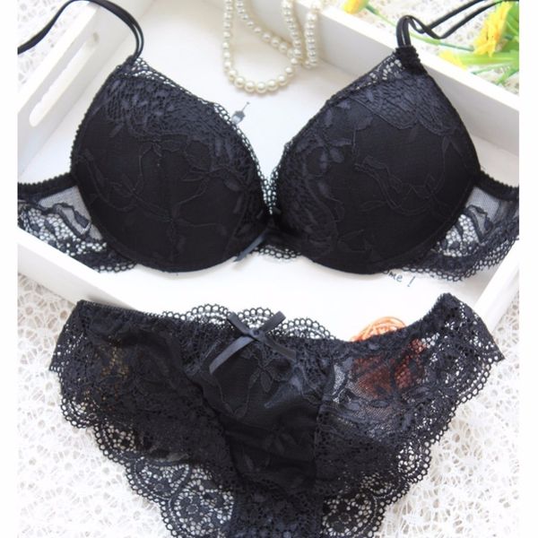 

sexy bra set bow новая мода sexy женщин вышивка кружева цветочные lingerie нижнее белье push up bra set panty хорошее качество перевозка гру, Red;black