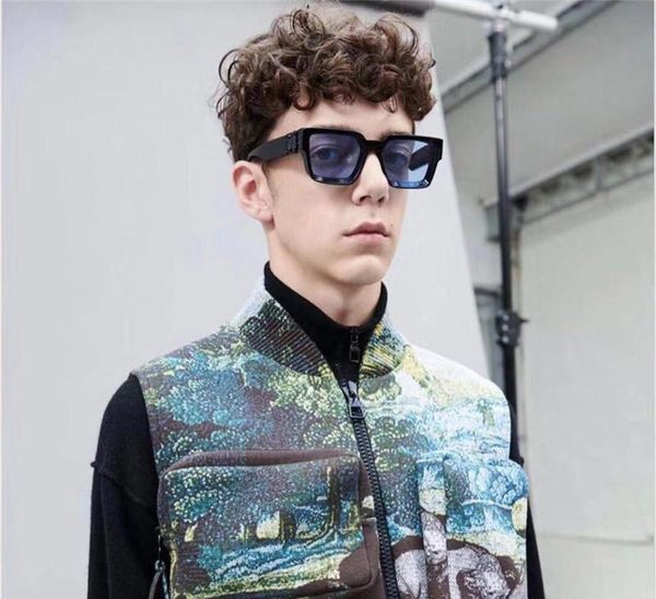 

Men design sunglasses millionaire 96006 square black frame blue lens new color top quality summer outdoor avant-garde uv400 lens