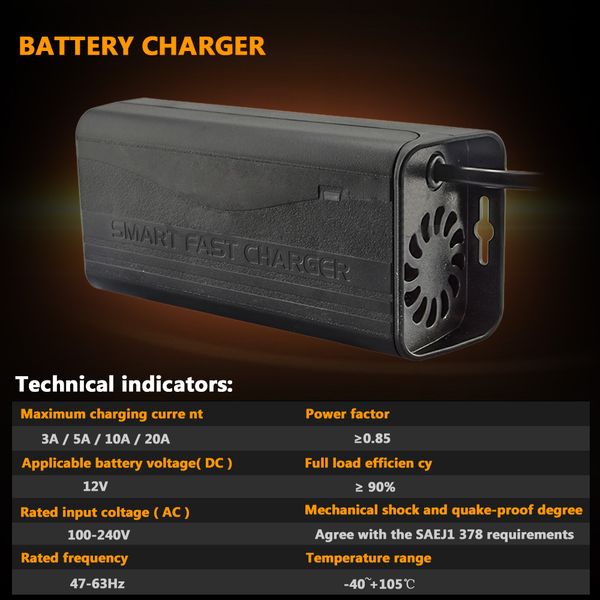 

full automatic car battery charger 100v/240v to 12v 5a smart fast power charging for wet dry lead acid digital lcd display new