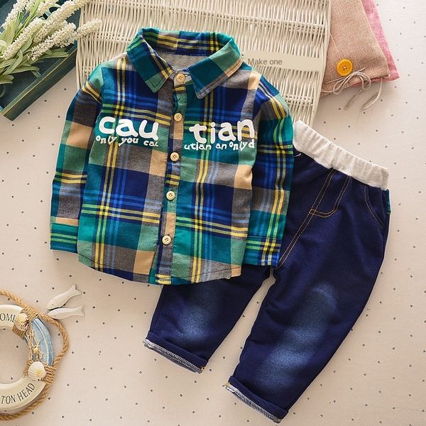 

2019 shirt children's clothing clothing children's boy's baby long sleeve shirt set autumn two-piece suit