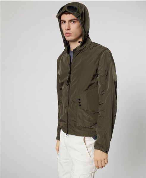 

cp company jacket two glasses metal nylon windbreaker outdoor men hoodies size m-xxl ag, Black;brown