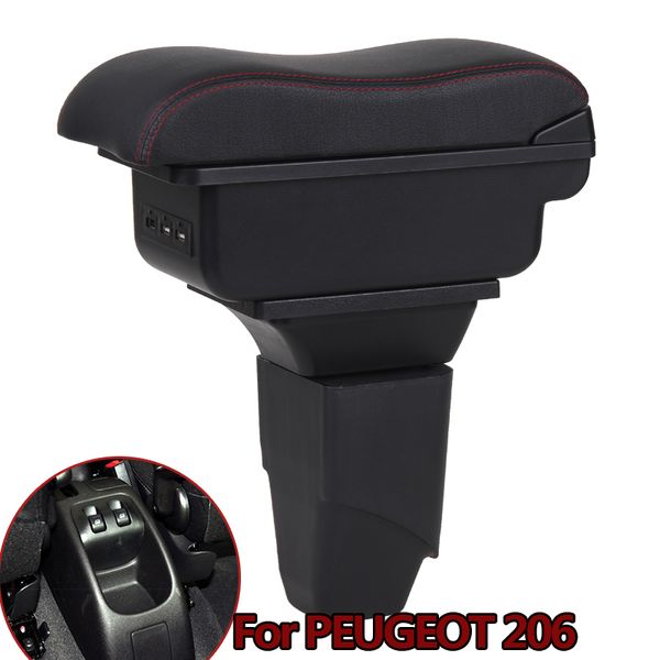 

for 206 207 armrest box central store content box car-styling storage center console products interior accessories