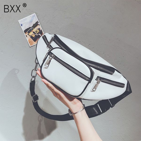 

bxx] pu leather crossbody waist chest bags for women 2020 fashion chain shoulder messenger bag female travel handbags hk332