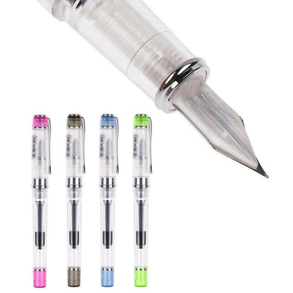 

1pc transparent fountain pens student office special ink ink lujo marca gold pen pen boligrafos calligraphy de fountain pra y3g0