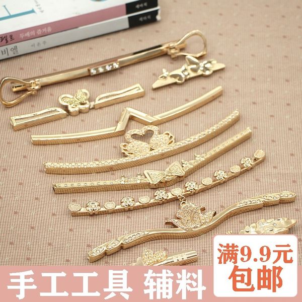 

woman package decoration bag hand take package edge bar long clip edge bar handbag hardware parts leather side, Black