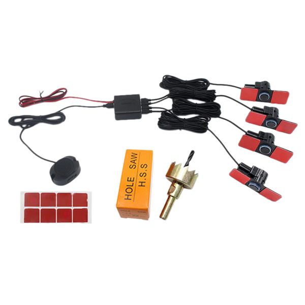 

car parking sensors flat sensors reverse backup radar sound buzzer alarm(black