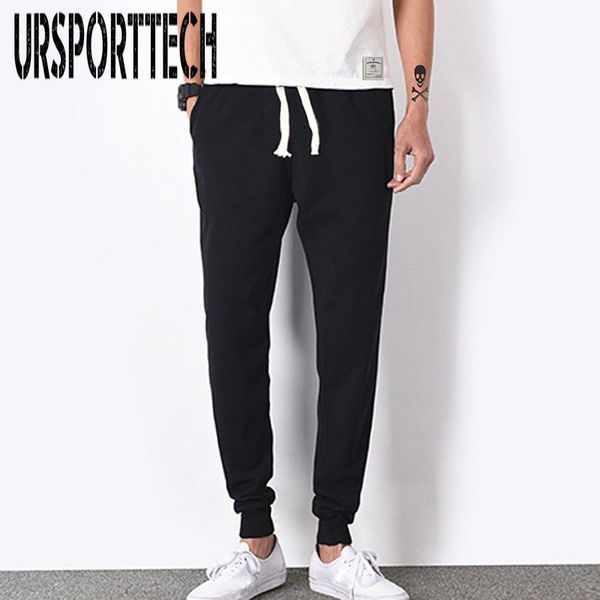 

2019 new trend men casual pants hip hop harem outwear pants cotton solid sweatpants trousers 5 colors mens joggers, Black