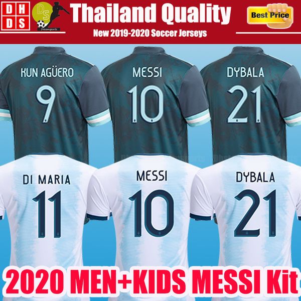 

2019 Argentina Soccer Jersey Copa America 2020 New MESSI DYBALA HIGUAIN ICARDI Camisetas de futbol Men Women Kids football Soccer Shirt Kit