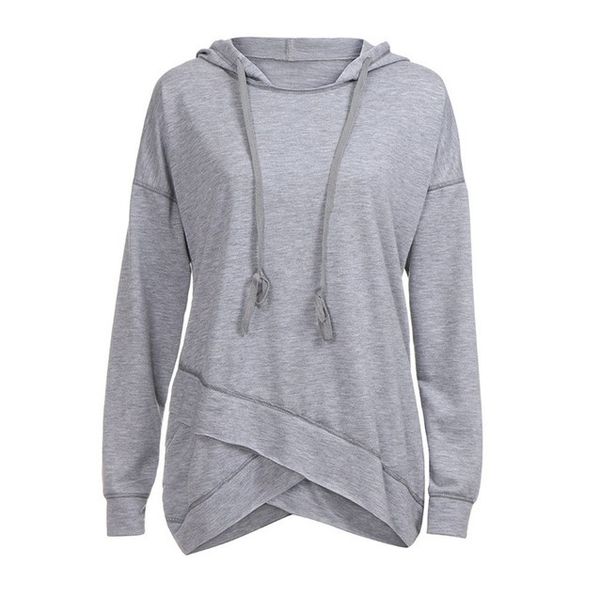 

women's hoodies & sweatshirts women split long sleeved casual gray color hooded hoodie loose pullover sweater m-3xl, Black