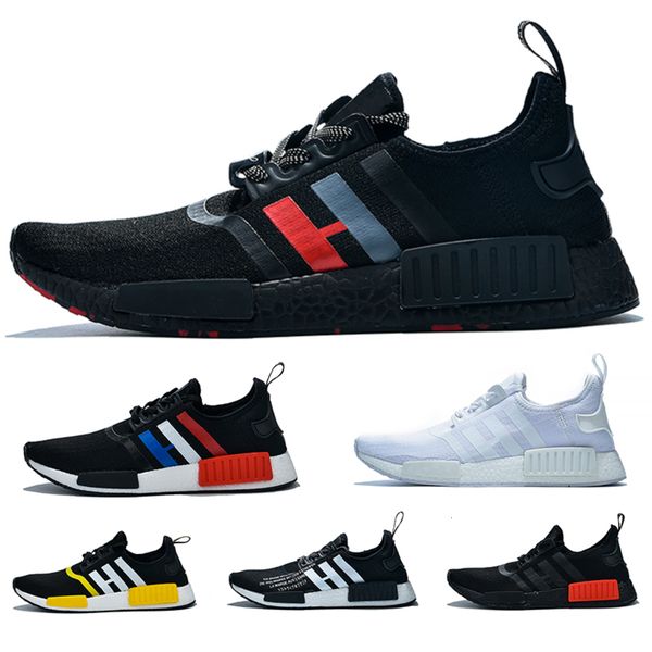 

nmd r1 b00st casual running shoes for men women atmos white black yellow olive designer trainer sport sneaker big size ing