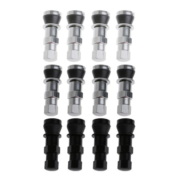 

4x aluminum car tubeless wheel tire valve stem rim bolt-in w/dust cap