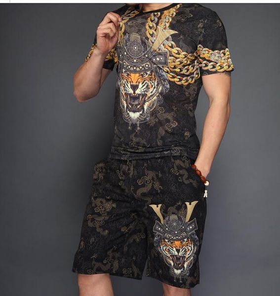 

fitness tracksuit summer suit men 2018 new design man set, Gray