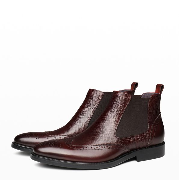 

new men leather shoes boots cowhide boots work england style leather shoes, Black