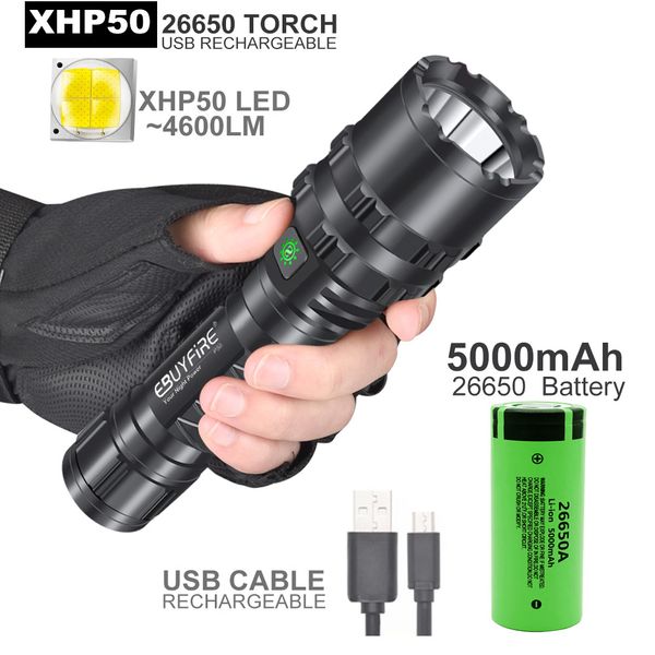 

usb перезаряжаемый xhp50. 2 светодиодный фонарик 5 режимов мощный водонепроницаемый факел для аварийной охоты кемпинг свет