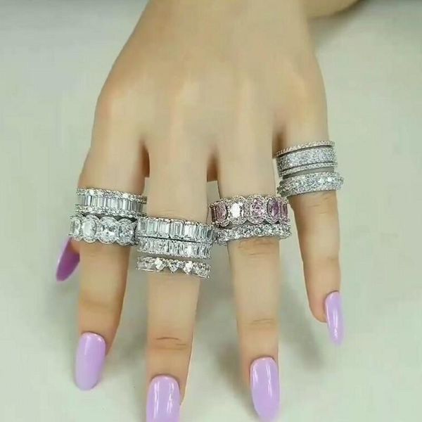 

vecalon 18 стилей classiic promise ring алмазные real 925 стерлингового серебра обручального кольца для женщин мужчин партия ювелирных издел, Slivery;golden
