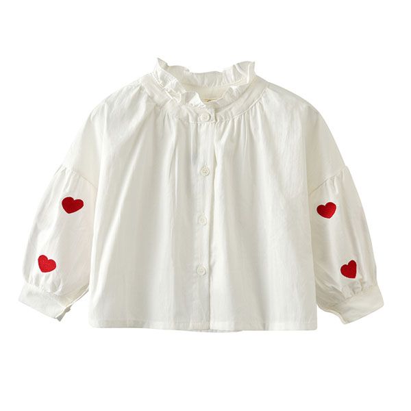 

children's long sleeve shirts girl's cotton shirt, White;black