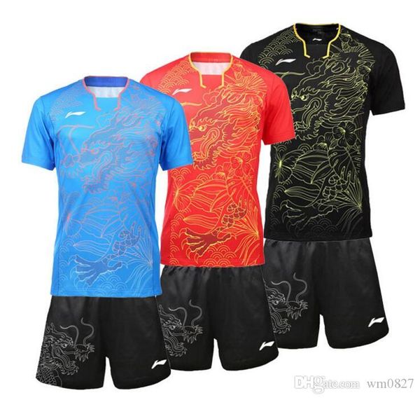 

new 2016 li-ning badminton wear t-shirts sets rio olympics, polyeater absorption breathable table tennis sports jersey and shorts suits, White;yellow