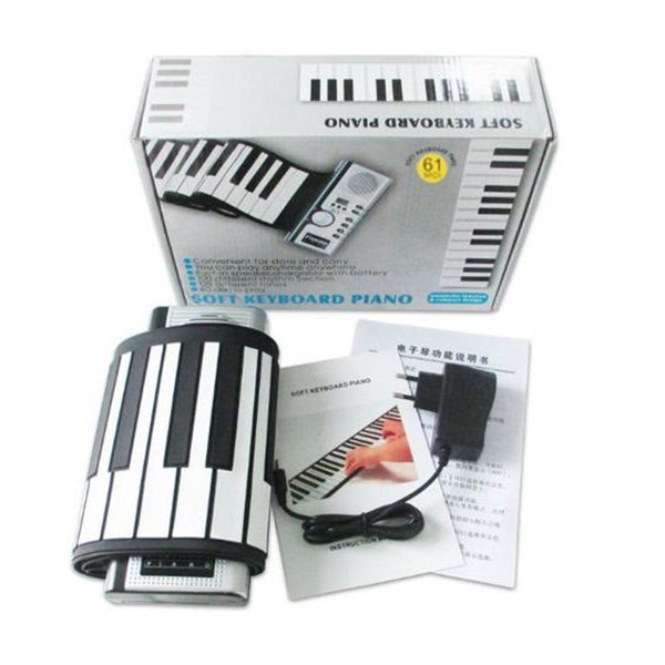 

Горячая 61 клавиш Гибкая Synthesizer рука свертывает вверх Roll-Up Портативный USB Мягкая кл
