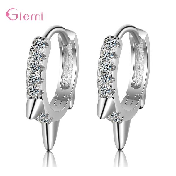 

2019 new fashion 925 sterling silver jewelry luxury sparkling crystals paved cute hoop earrings for girls lovers nice gift, Golden;silver