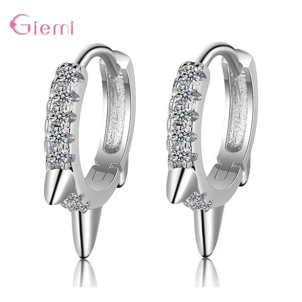 

2019 new fashion 925 sterling silver jewelry sparkling crystals paved cute hoop earrings for girls lovers nice gift, Golden;silver