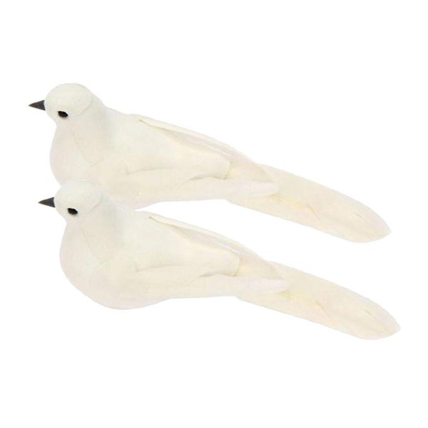 

pack 2 home white glazed small pigeon bird figure ornaments,animal model gift for home garden statue decorative