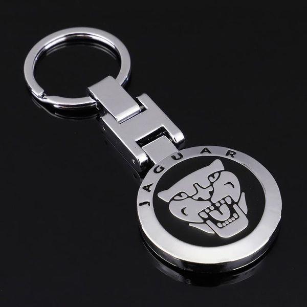

red metal leopard head car logo metal keychain key pendant y-014, Silver