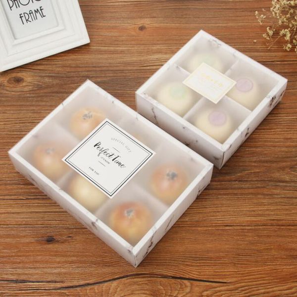2019 100pcs venda quentes / lot Transparente Frosted Cake Box Sobremesa de Macarons Mooncakes Caixas Pastelaria Packaging Boxes LX2026