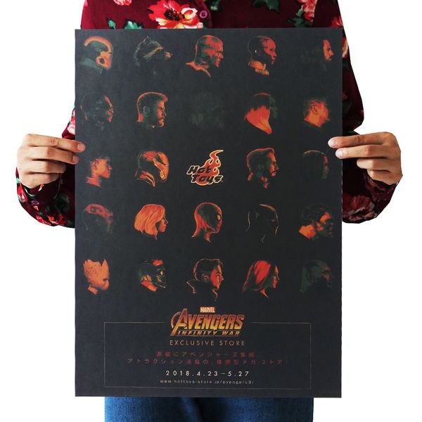 

wxh 3: infinity war /marvel hero 09/kraft paper/bar poster/wall stickers /retro poster/decorative painting 51x35.5cm