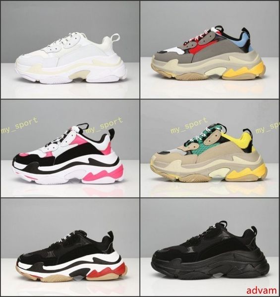 

горячие !! 2019 fashion paris 17fw triple-s sneaker тройной s повседневные папа обувь для мужчин в женщин бежевый ceahp спорта дизайнер разм